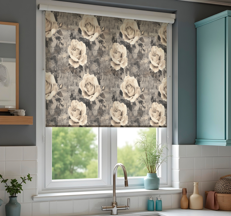 Marmur flowers  kitchen blind - TenStickers