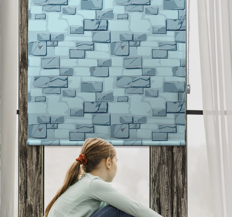 Blue Stone Bricks texture and pattern blind - TenStickers