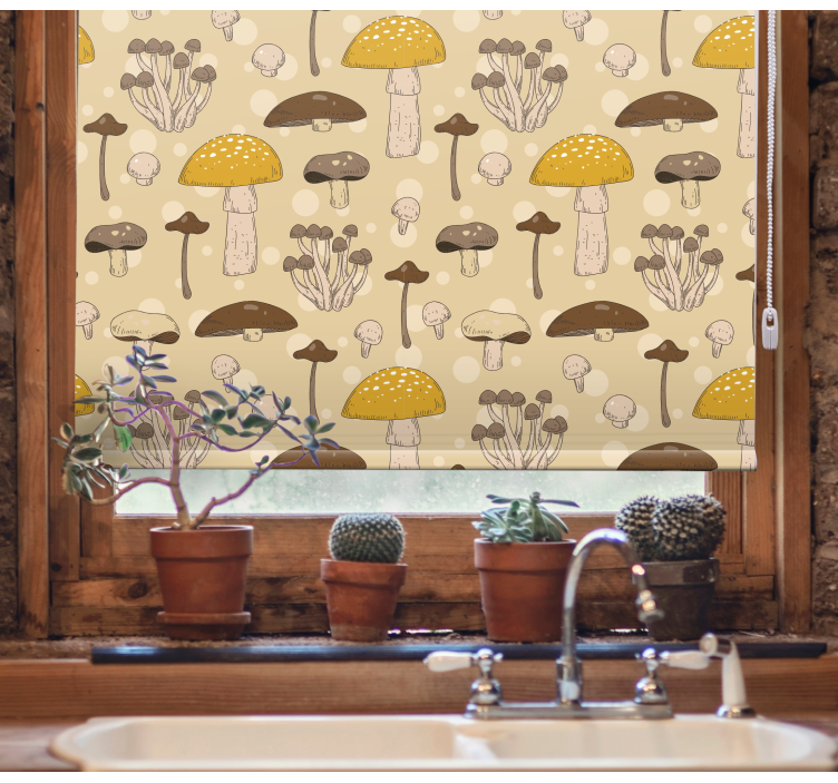 Mushroom Garden Pattern flowers and plant blind - TenStickers