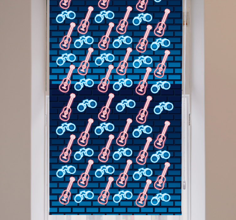 Musical guitar pattern original roller blind - TenStickers