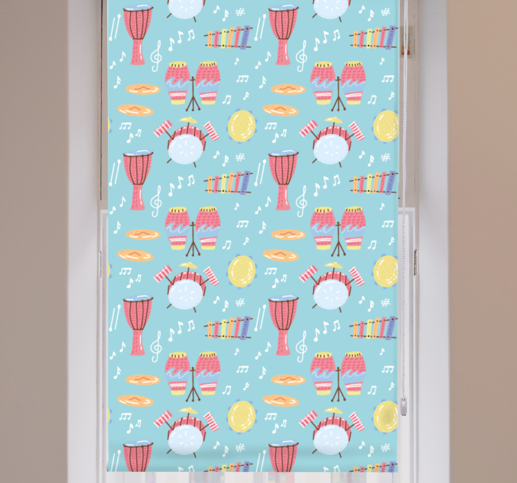 Musical instrument patterns original roller blind - TenStickers