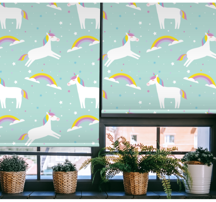 Mythical unicorns and rainbows childrens blind - TenStickers