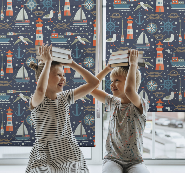 Nautical adventure theme childrens blind - TenStickers