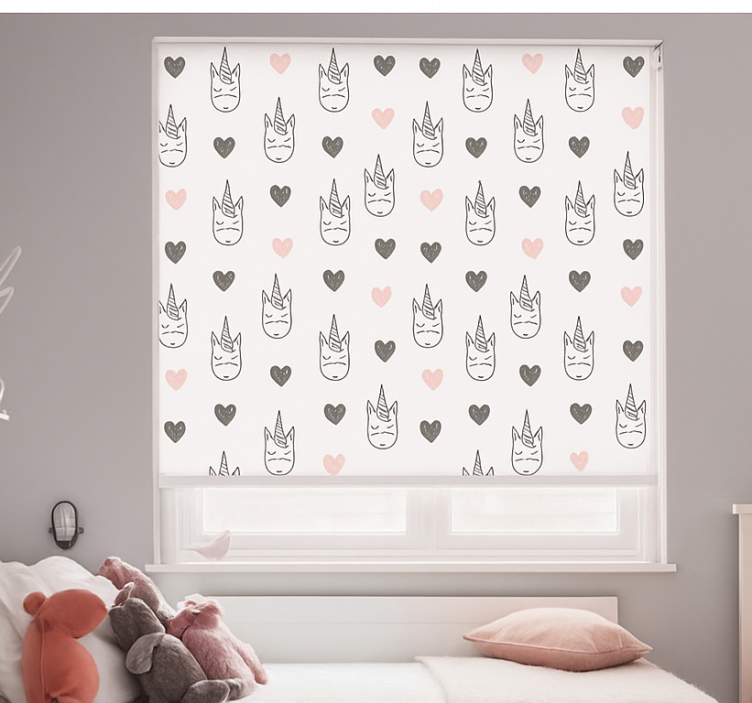 Nordic unicorns pattern childrens blind - TenStickers