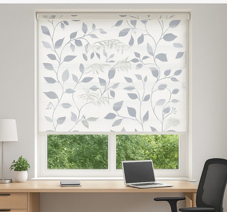 Office blind grey leaves with spaces - TenStickers