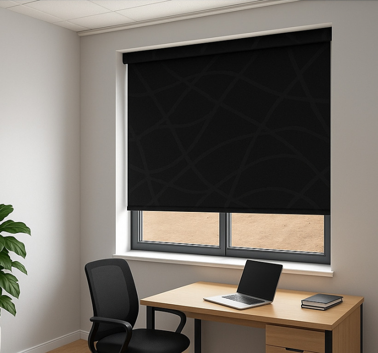 Office blind in calming black - TenStickers