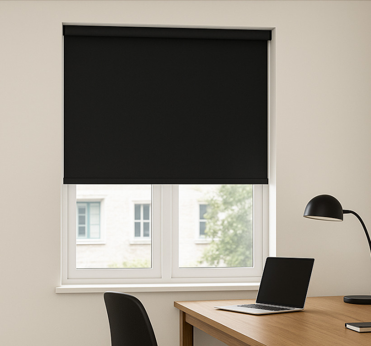 Office blind in trendy basic black - TenStickers