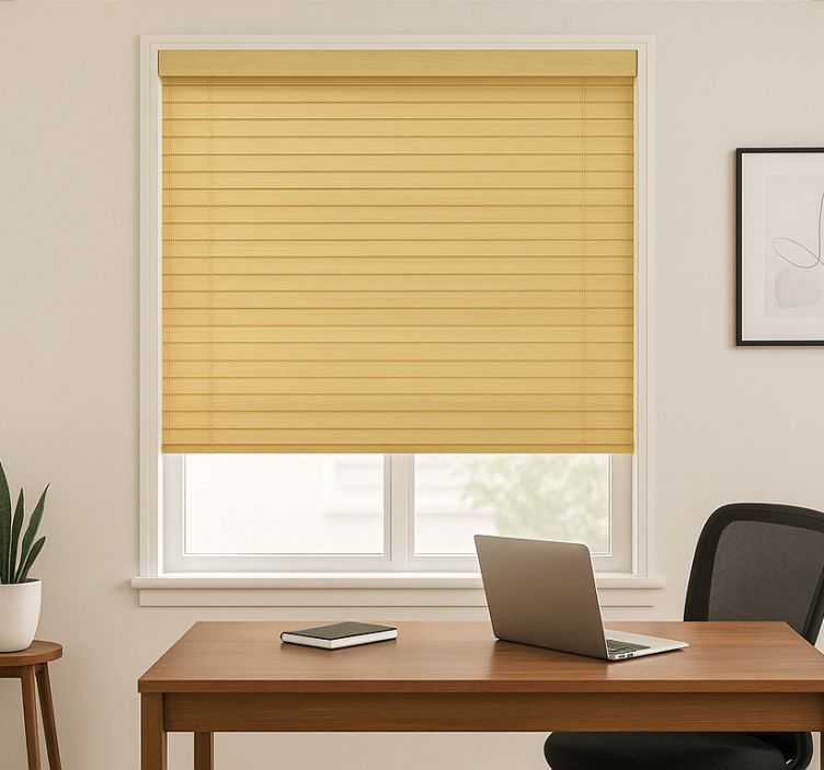 Office blind with a wooden aesthetic - TenStickers