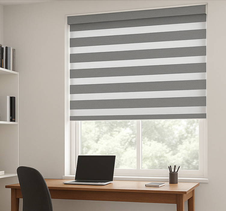 Office blind with grey stripes - TenStickers