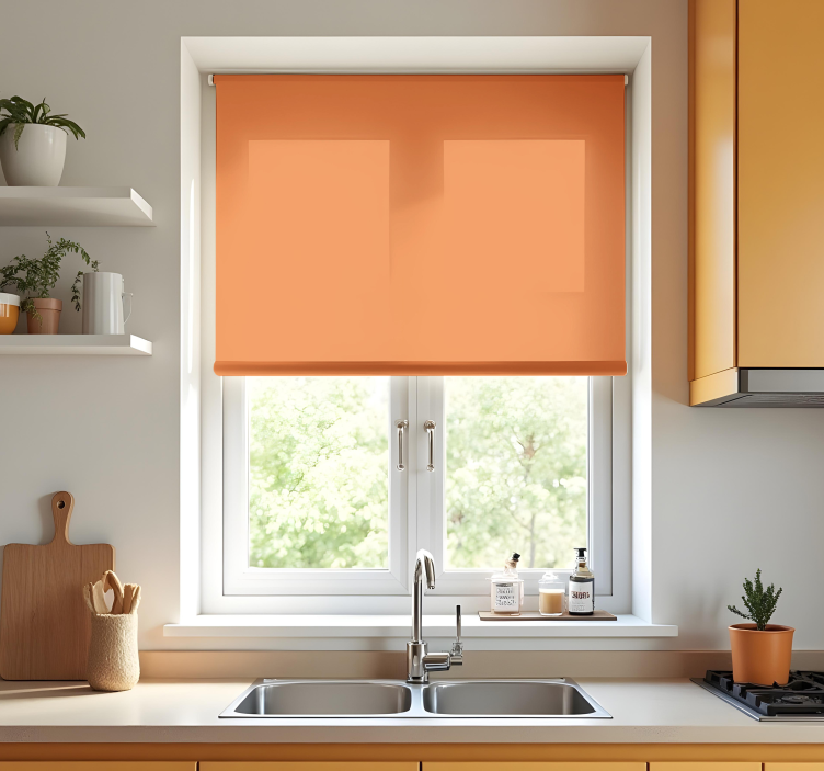 Orange monocolor kitchen blind - TenStickers