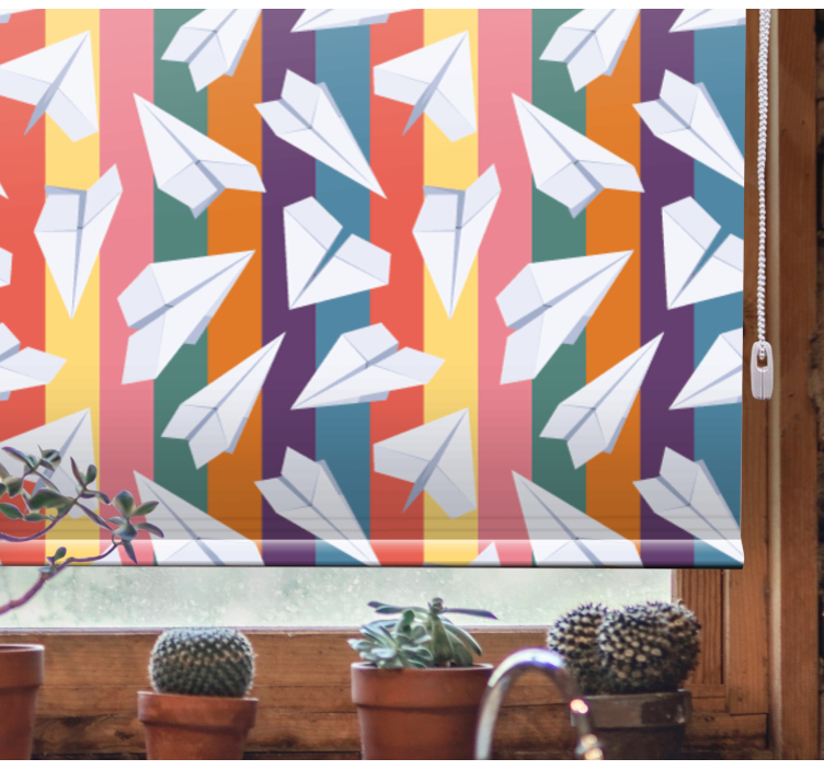 Paper Airplanes Flight funky roller blind - TenStickers