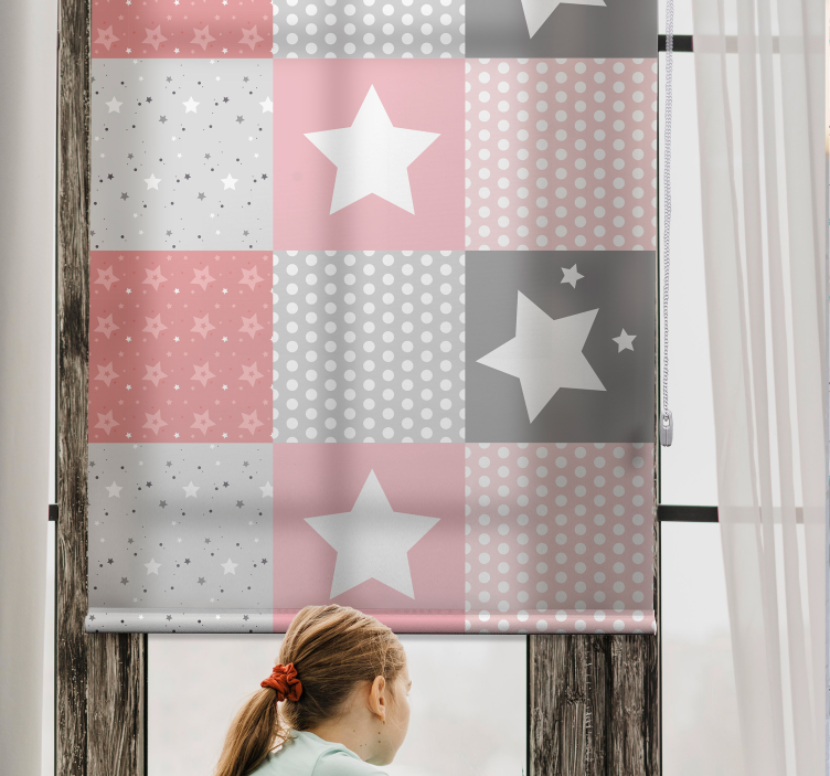 Patchwork Star Pattern nursery blind - TenStickers