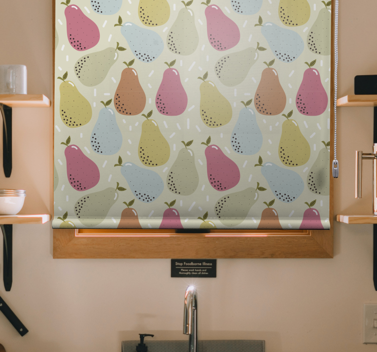 Patterned Pear Illustration fruit and vegetable blind - TenStickers