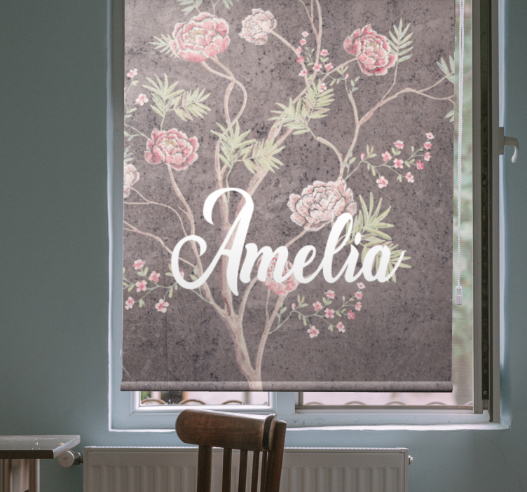 Personalized Floral Elegance flowers and plant blind - TenStickers