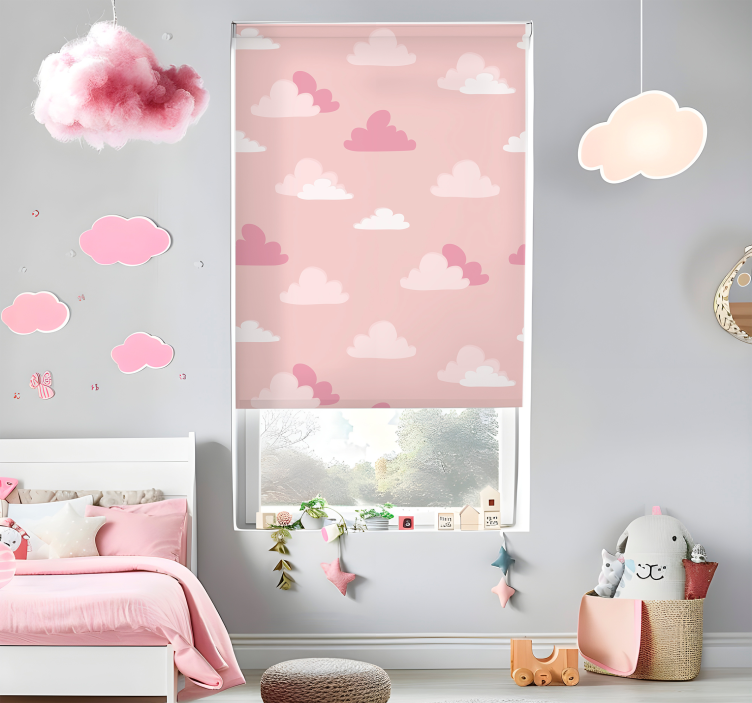pink and white pattern cloud blind - TenStickers