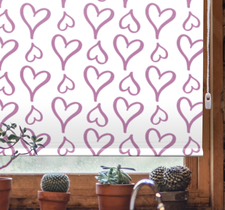 Pink illustrated heart icons Romantic blind - TenStickers