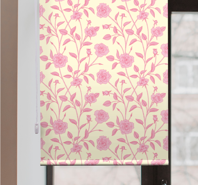 Pink Rose Floral flowers and plant blind - TenStickers