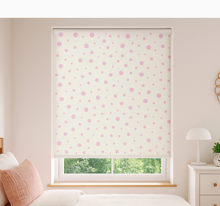 Pink elegant dots teenage  roller blind - TenStickers