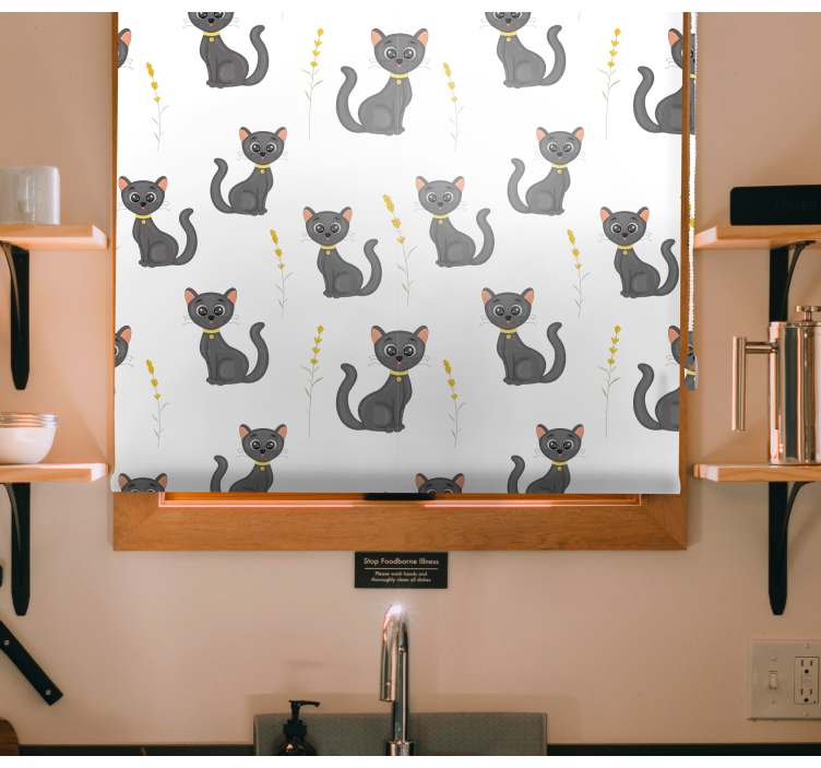 Black Cats Pattern animal blind - TenStickers