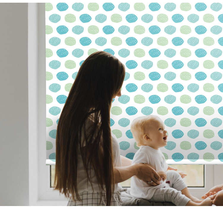 Green and blue dots childrens blind - TenStickers