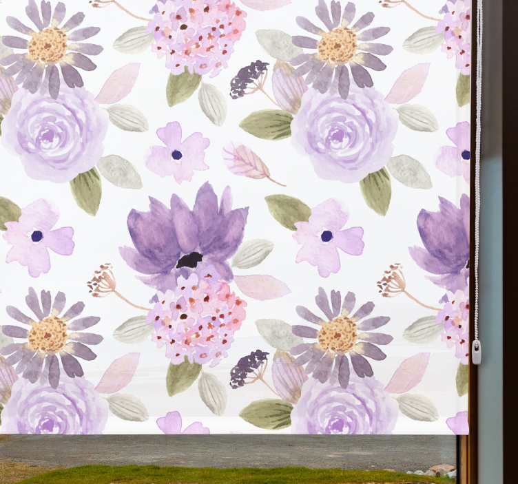 Purple Blooms Pattern flower blind - TenStickers