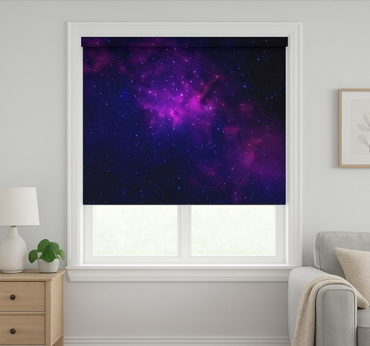 purple galaxy star teenage  roller blind - TenStickers