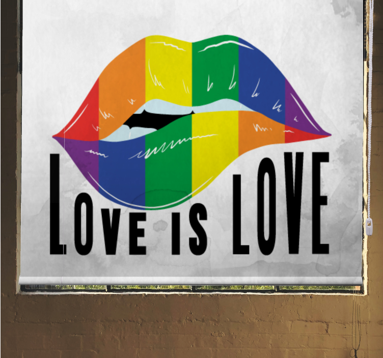 Rainbow Lip Art text roller blind - TenStickers