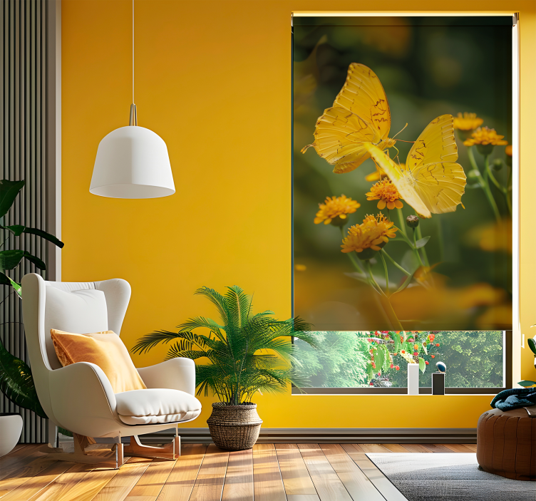 Realistic yellow wings butterfly blind - TenStickers