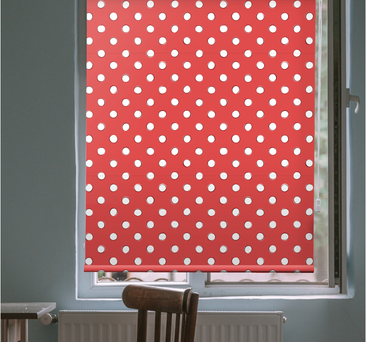 Red polka dots kitchen blind - TenStickers