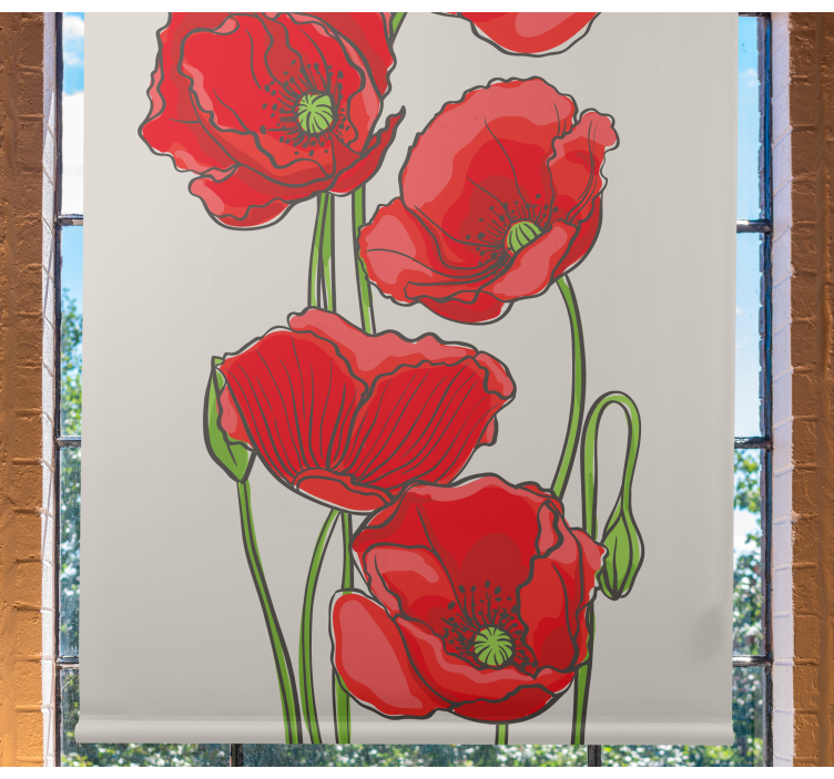 Red Poppy Flowers flower blind - TenStickers