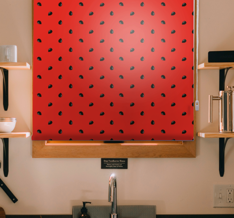 Red Strawberry Pattern fruit and vegetable blind - TenStickers