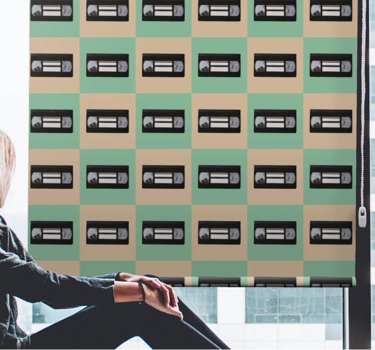 Retro tape pattern more vintage roller blind - TenStickers