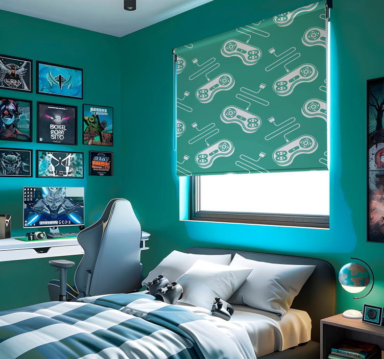 Retro white controls pattern geek blind - TenStickers