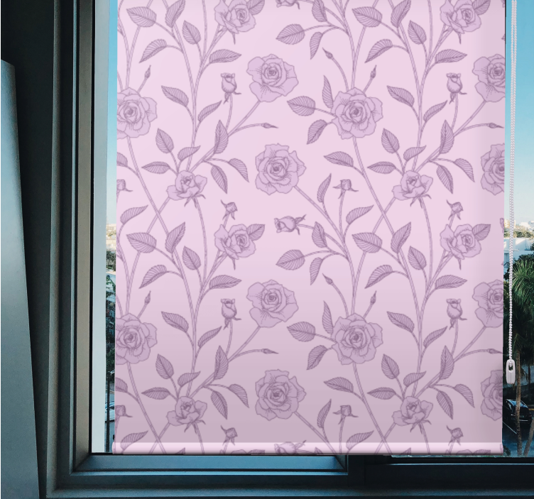 Rose Floral Pattern flowers and plant blind - TenStickers