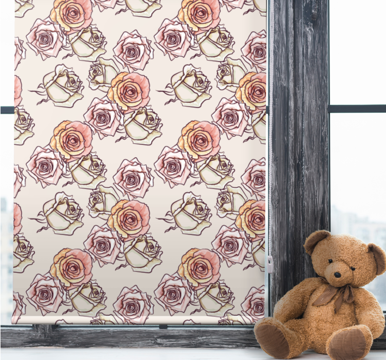 Rose Illustration Pattern flowers and plant blind - TenStickers