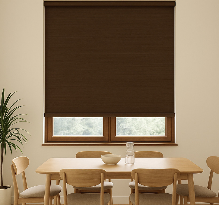 Rustic dark brown  dining room blind - TenStickers