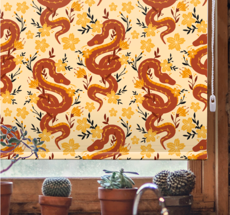 Serpent With Flowers animal blind - TenStickers