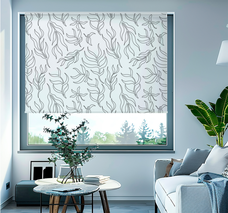 silhouette floral pattern modern blind - TenStickers