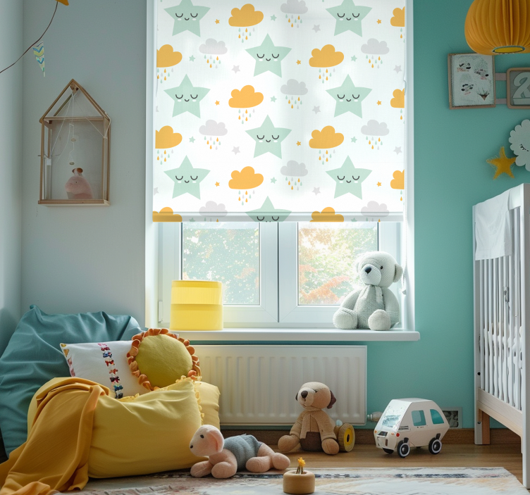 Sleepy Clouds Pattern nursery blind - TenStickers