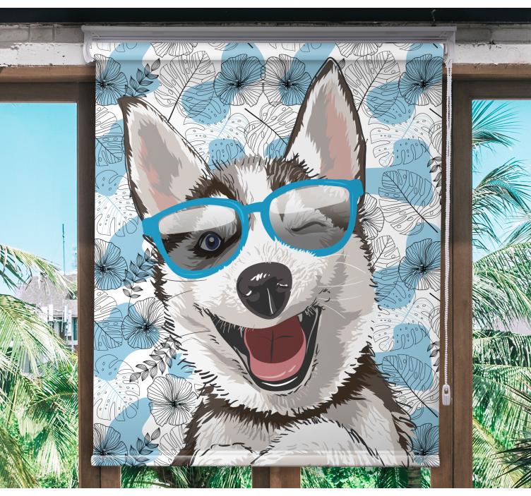 Smiling Dog with Glasses animal blind - TenStickers