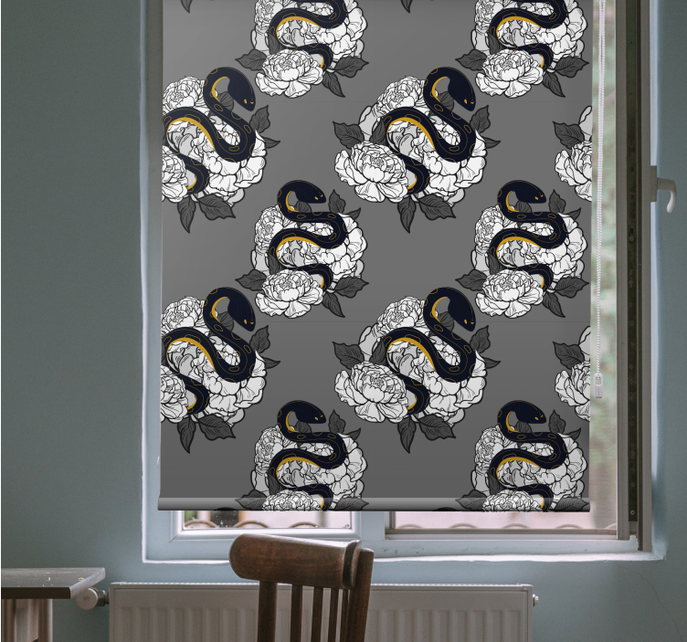 Snake and flower pattern animal roller blind - TenStickers