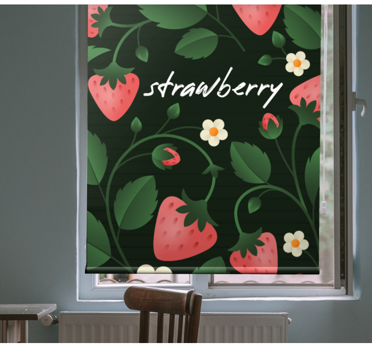 Strawberry Floral Pattern fruit and vegetable blind - TenStickers