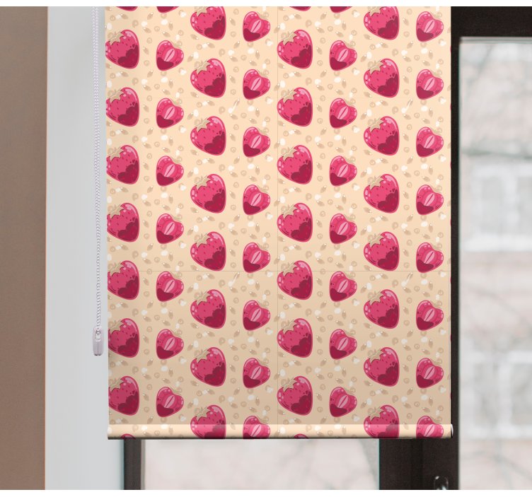 Strawberry Heart Pattern fruit and vegetable blind - TenStickers