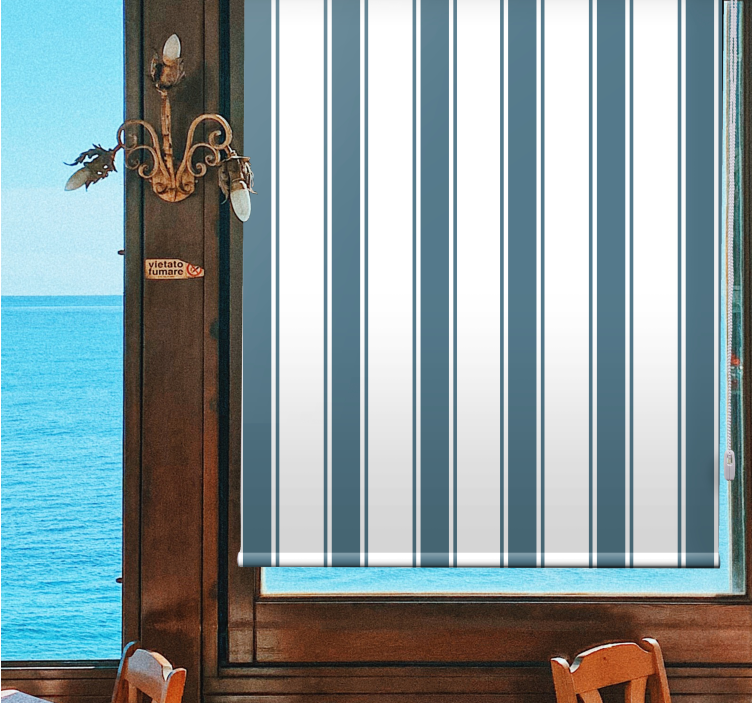 Striped Blue Fabric texture and pattern blind - TenStickers