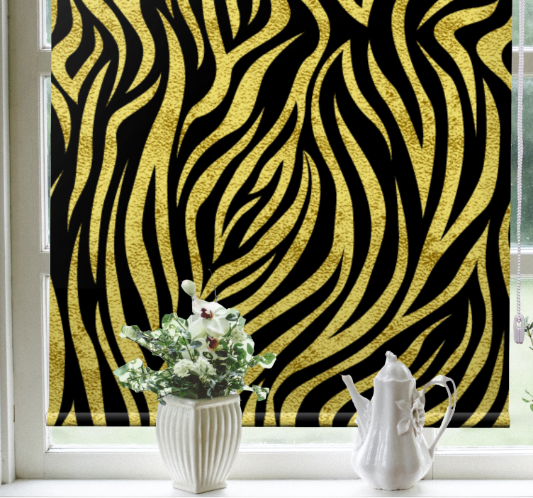 Stylised yellow tiger print animal roller blind - TenStickers