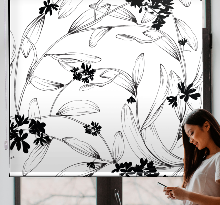 Stylized Floral Pattern flowers and plant blind - TenStickers