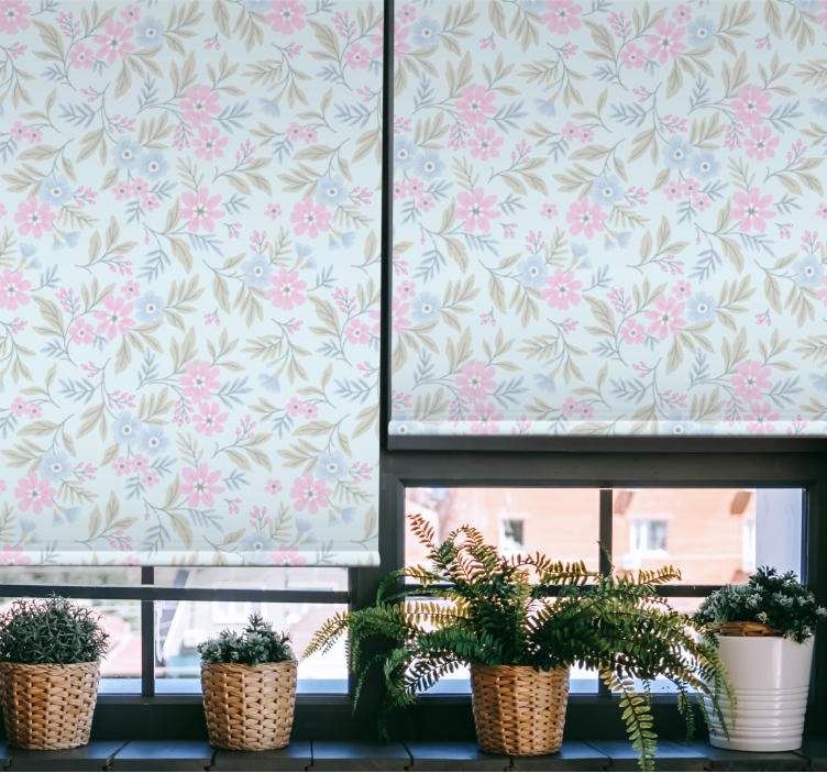 Subtle Botanical Motif flowers and plant blind - TenStickers