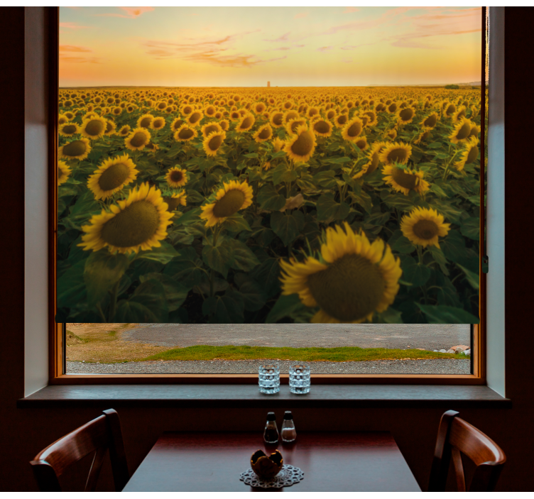 Sunflower Field Sunrise flowers and plant blind - TenStickers