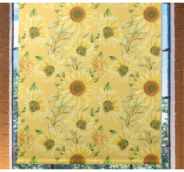 Sunflower garden pattern flowers and plant blind - TenStickers
