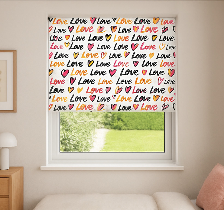tekst ¨love love love¨ teenage  roller blind - TenStickers